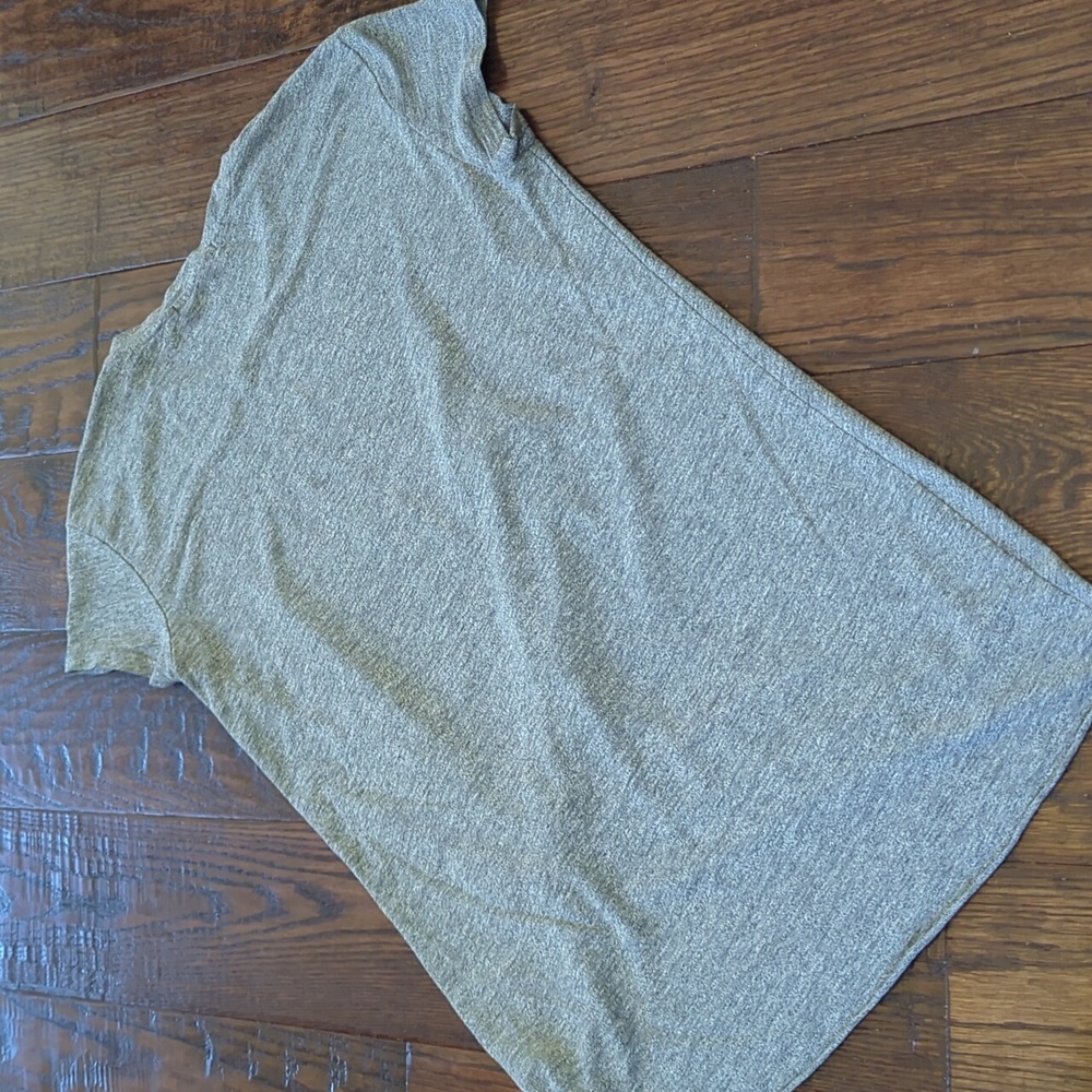 STATESIDE I Heather Gray Cap Short Sleeve Crew Neck Top with Faux Side Knot, XS - Picture 9 of 11